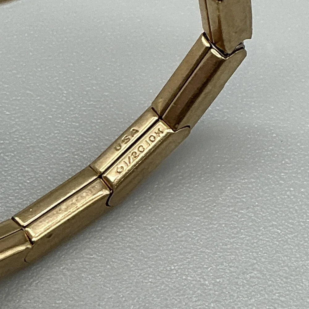 Vintage Elgin Womens Watch 16mm 10K Rolled Gold Plated Stretch Band Manual Wind